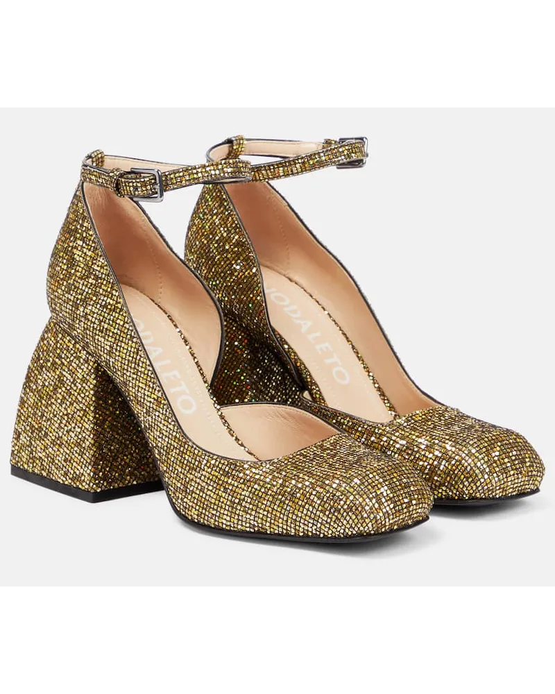 NODALETO Pumps Bulla Babies mit Kristallen Gold