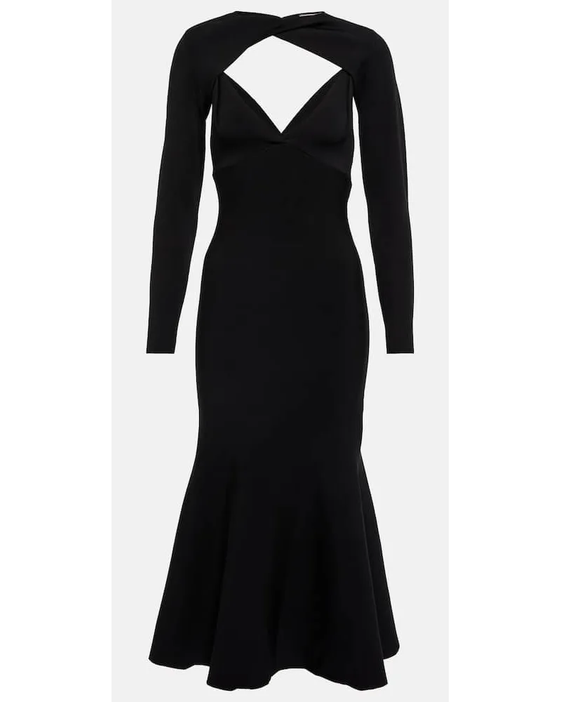 Roland Mouret Midikleid aus Strick Schwarz