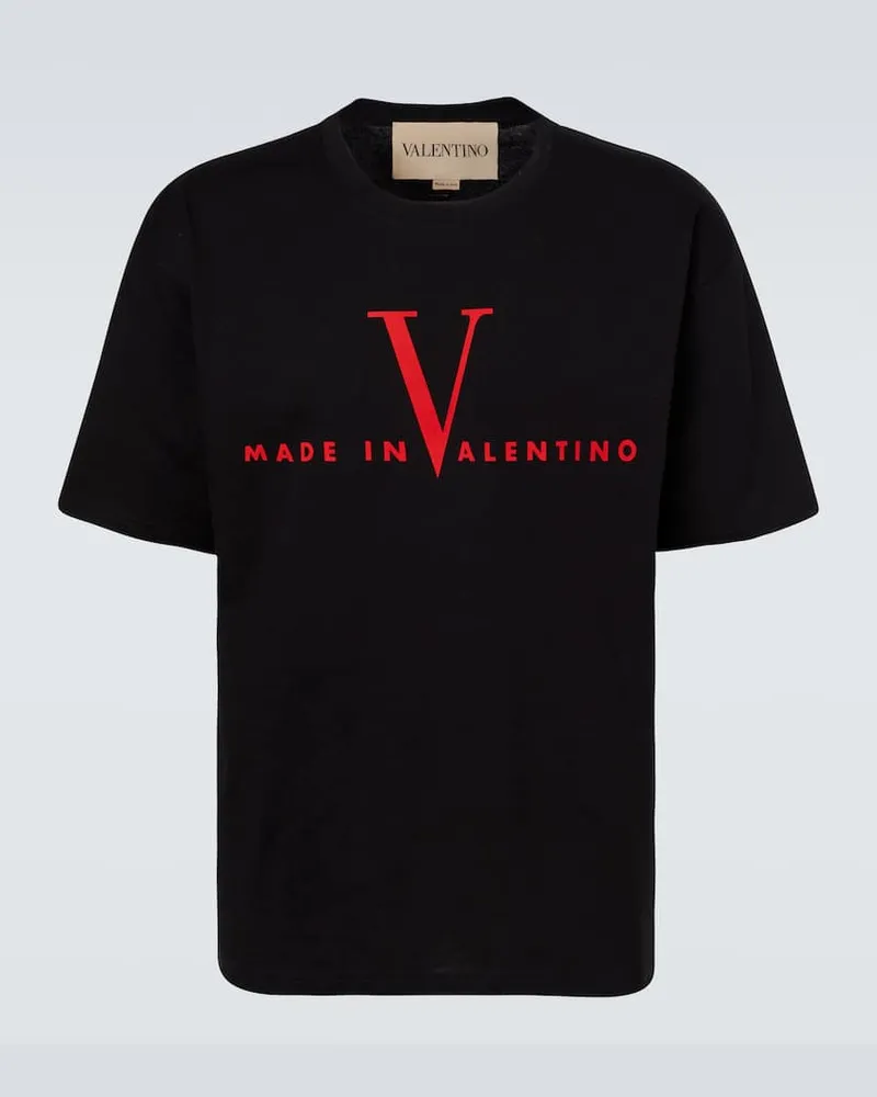 Valentino Garavani T-Shirt aus Baumwoll-Jersey Schwarz