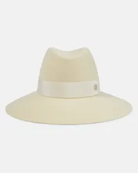 Maison Michel Gefilzter Fedora-Hut Kate Beige