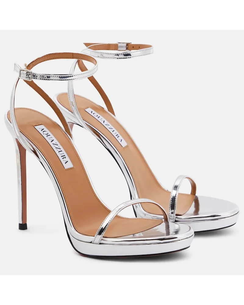 Aquazzura Sandalen Olie 115 aus Lederimitat Silber
