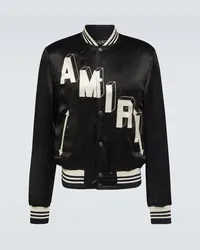 Amiri Collegejacke aus Satin Schwarz