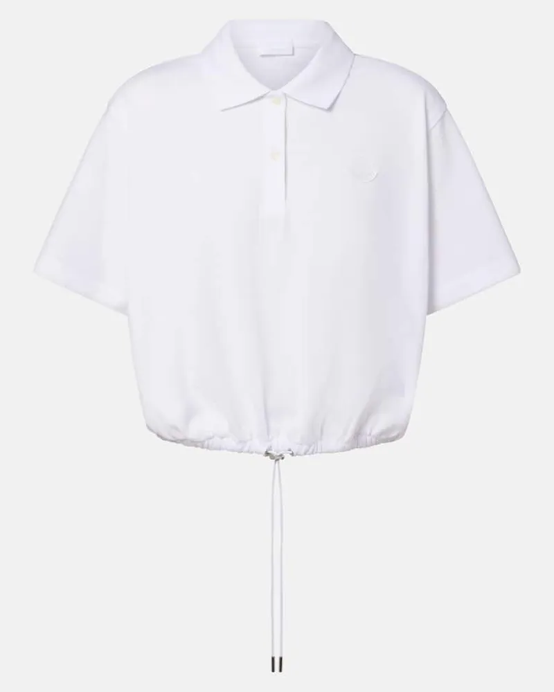 Moncler Polohemd aus Baumwoll-Piqué Weiß