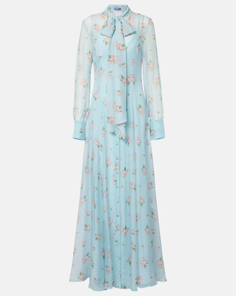 LEO LIN Maxikleid Lilith aus Chiffon Blau