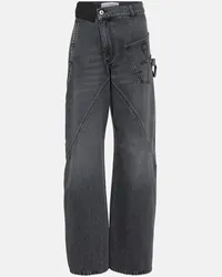 J.W.Anderson High-Rise Straight Jeans Twisted Grau