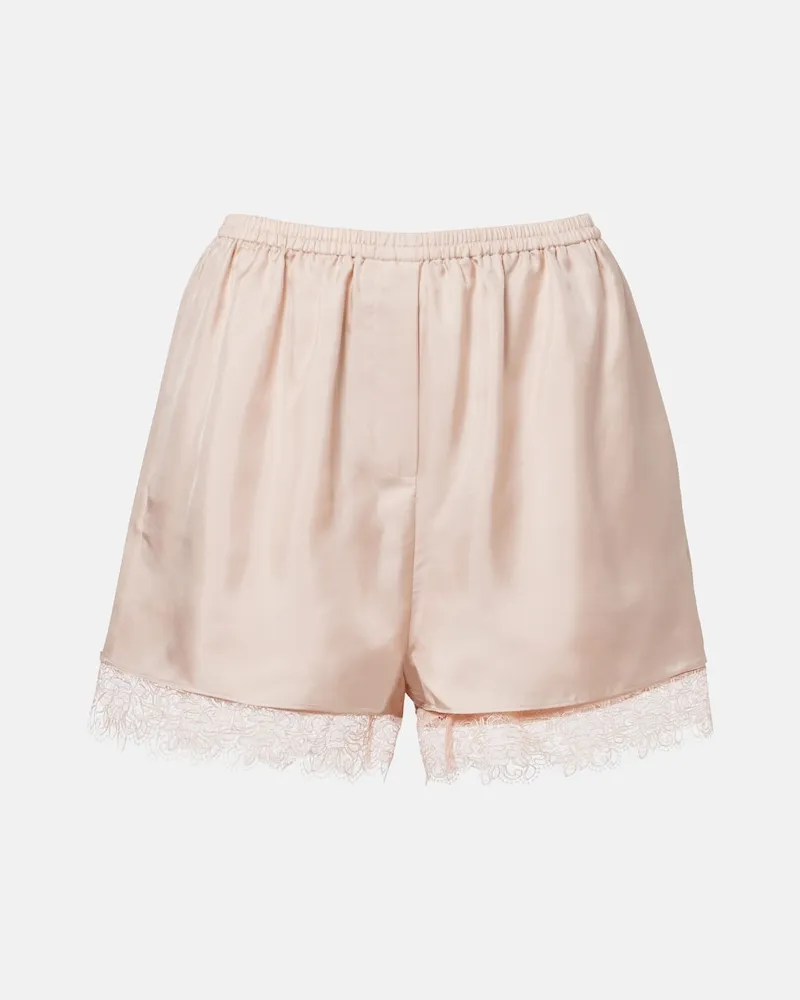 Róhe Róhe Shorts aus Seide mit Spitze Rosa