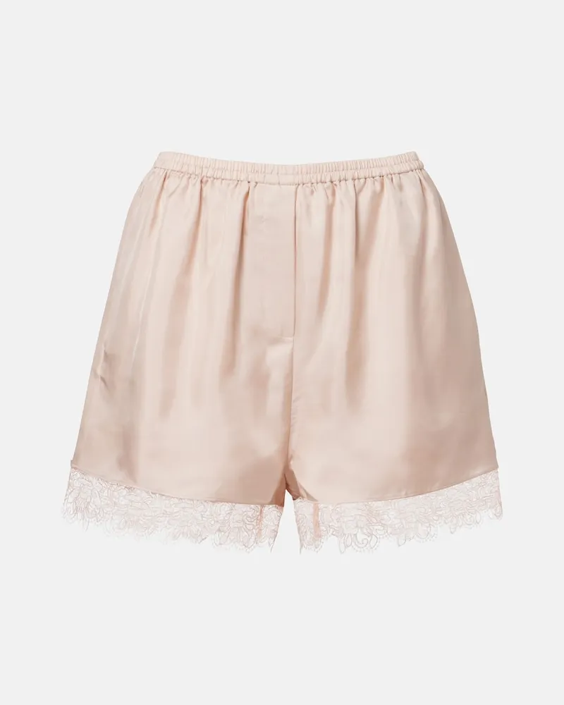 Róhe Róhe Shorts aus Seide mit Spitze Rosa
