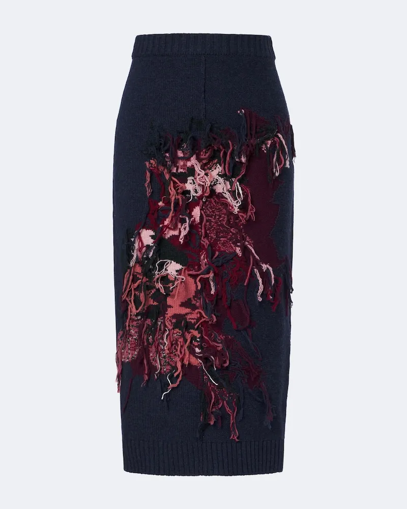 Erdem Midirock aus Wolle Blau