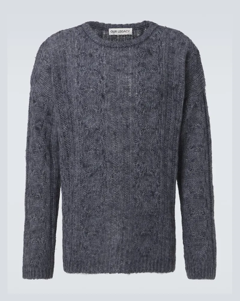 Our Legacy Pullover Popover aus einem Wollgemisch Blau