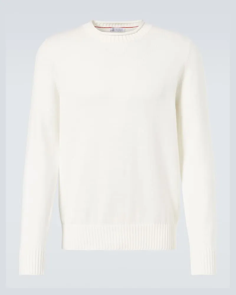 Brunello Cucinelli Pullover aus Baumwolle Weiß