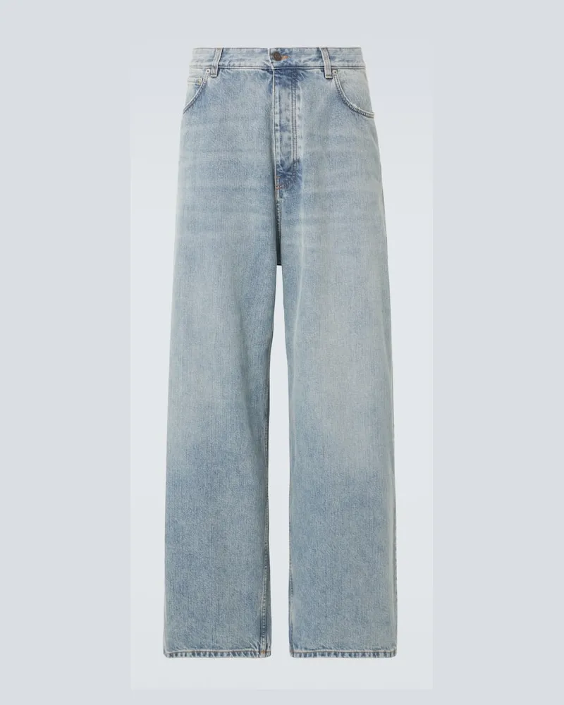Balenciaga High-Rise Wide-Leg Jeans Blau