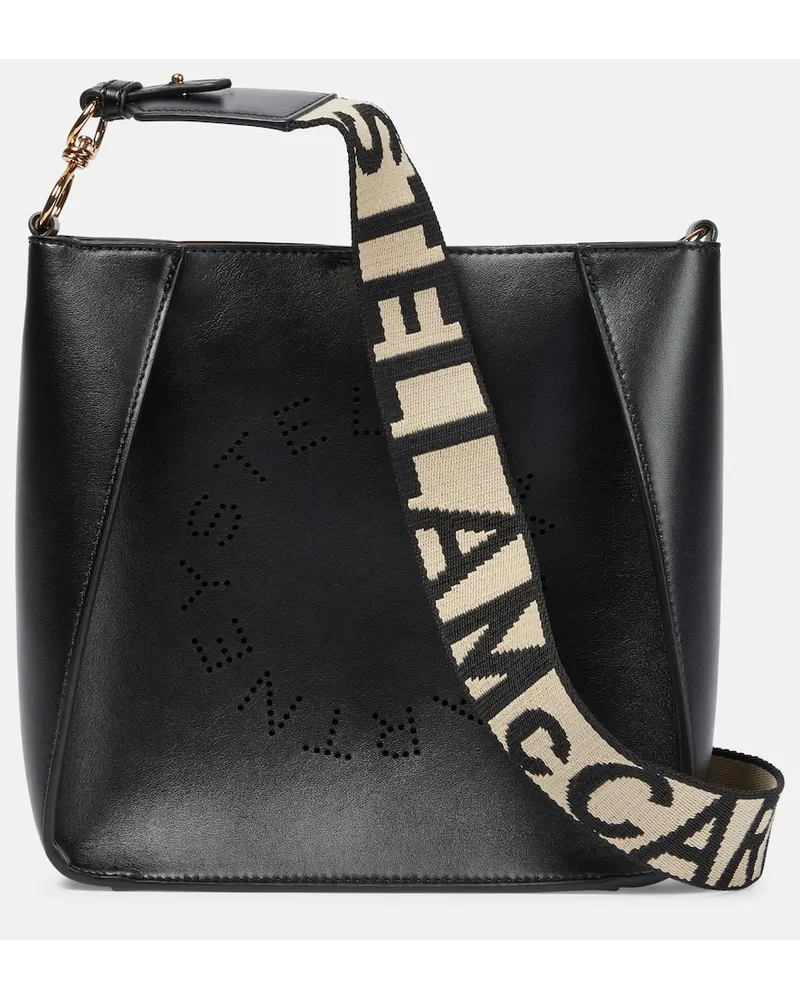 Stella McCartney Schultertasche Stella Logo Schwarz