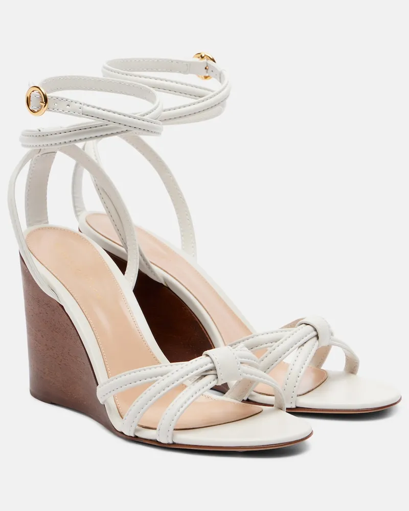Gianvito Rossi Wedge-Sandalen aus Leder Weiß