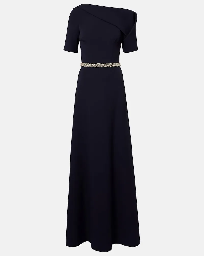 Safiyaa Verzierte Robe Stephanie aus Crêpe Blau