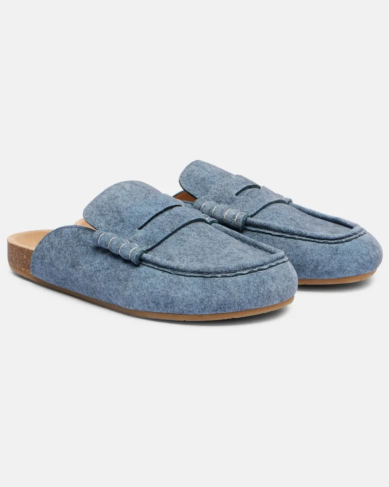 J.W.Anderson Slippers aus Veloursleder Blau