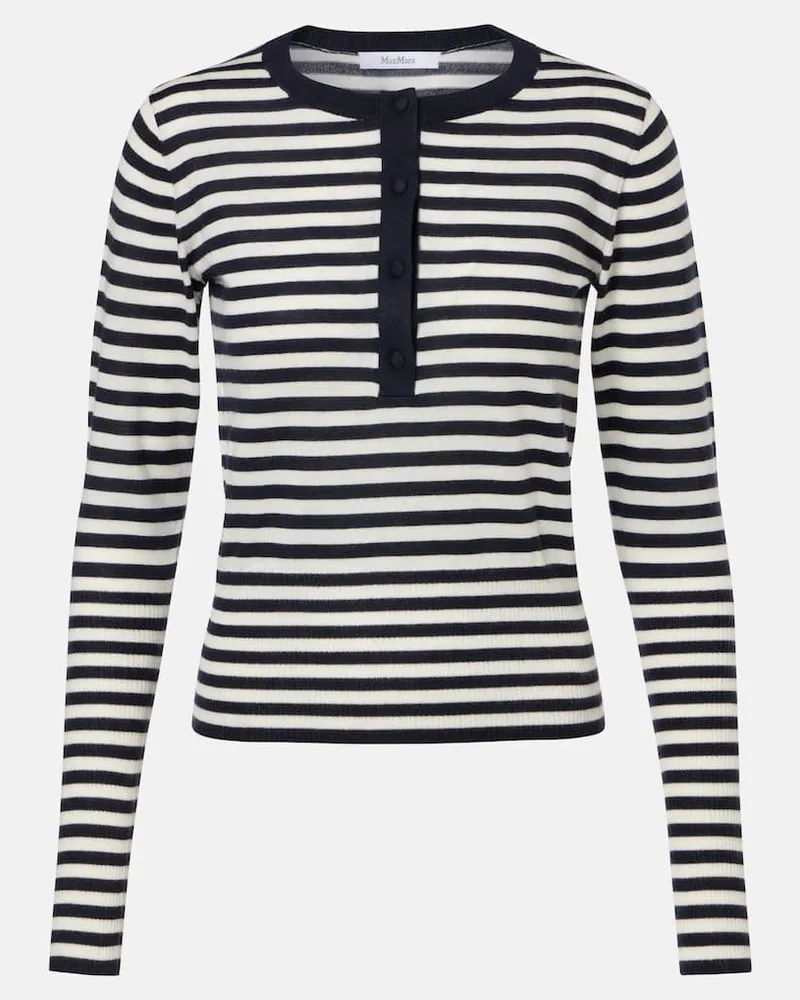Max Mara Henley-Top aus Kaschmir Weiß