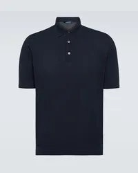 Thom Sweeney Polohemd aus Baumwolle Blau