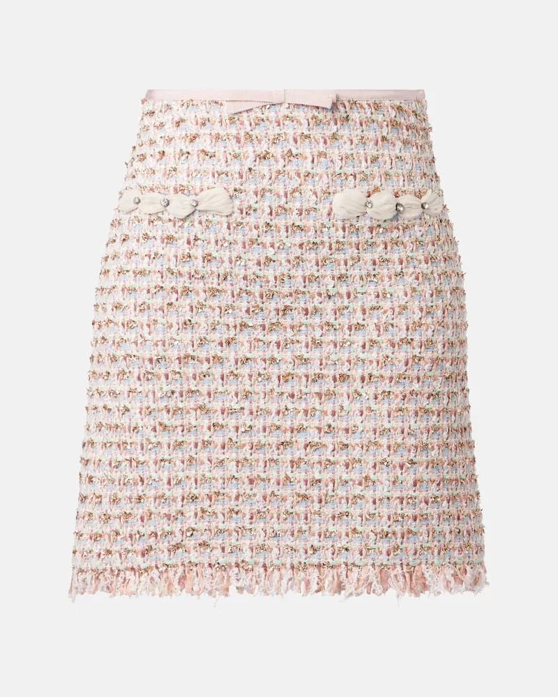Valentino Garavani Verzierter Minirock aus Tweed Multicolor