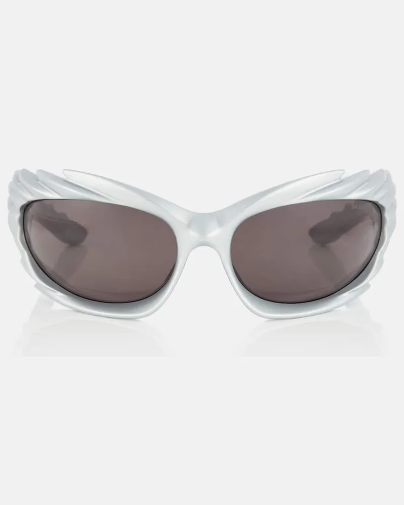 Balenciaga Ovale Sonnenbrille Spike Silber