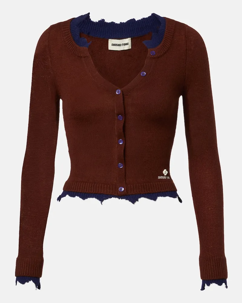 SHUSHU/TONG Cardigan aus Wolle Braun
