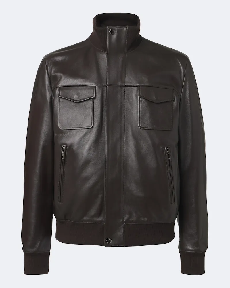 Dolce & Gabbana Blouson aus Leder Braun