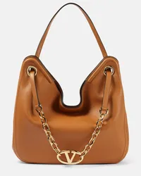 Valentino Garavani Tote VLogo Gate aus Leder Beige