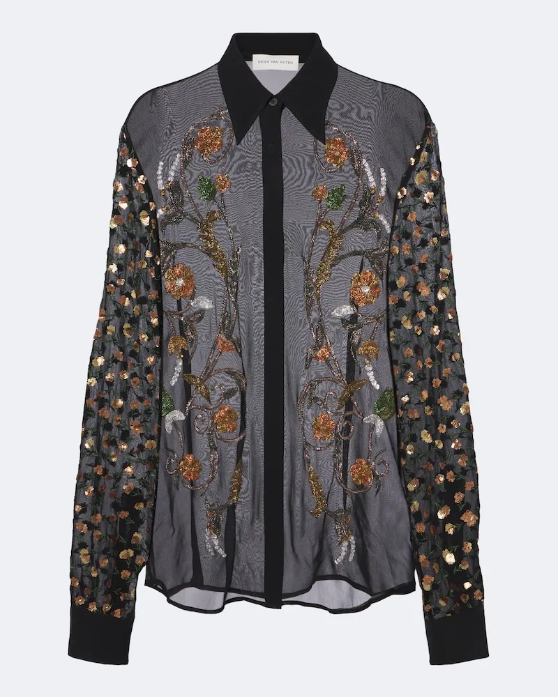 Dries van Noten Verzierte Bluse Schwarz