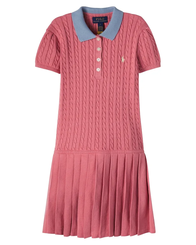 Ralph Lauren Kleid aus Baumwoll-Strick Rosa