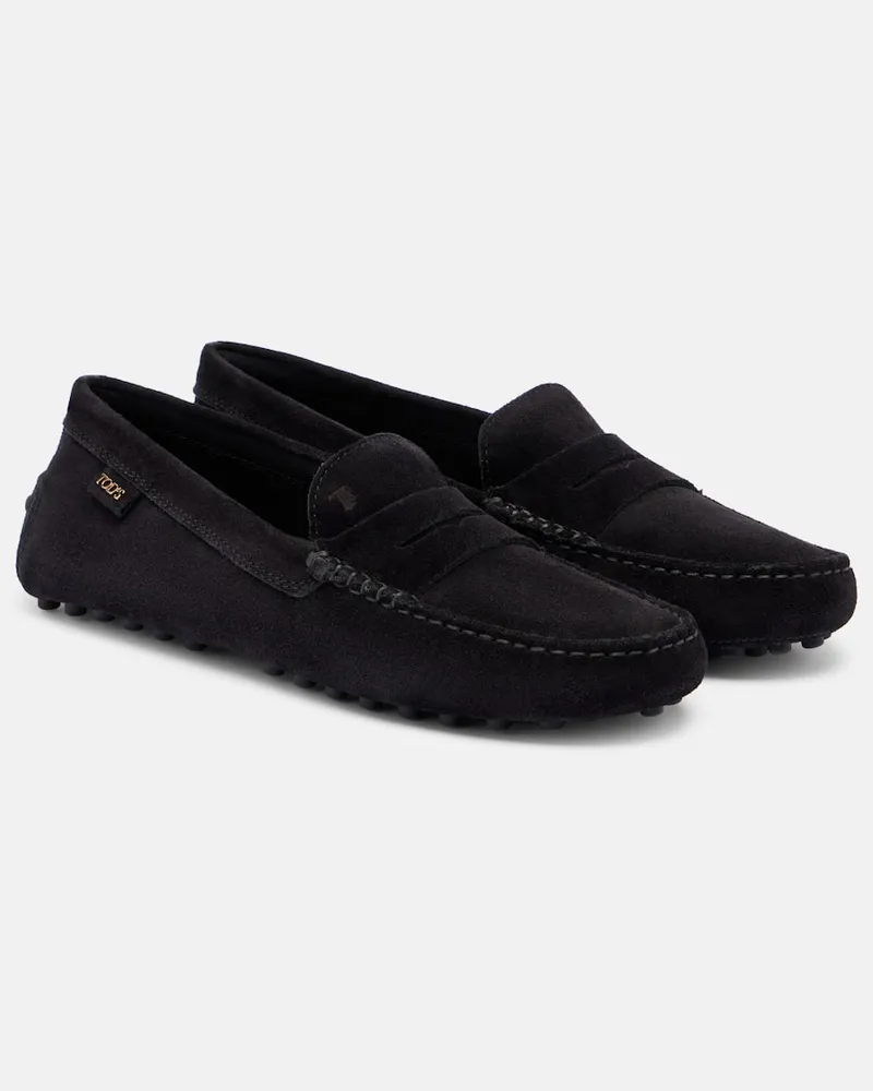 TOD'S Mokassins Gommino aus Veloursleder Schwarz