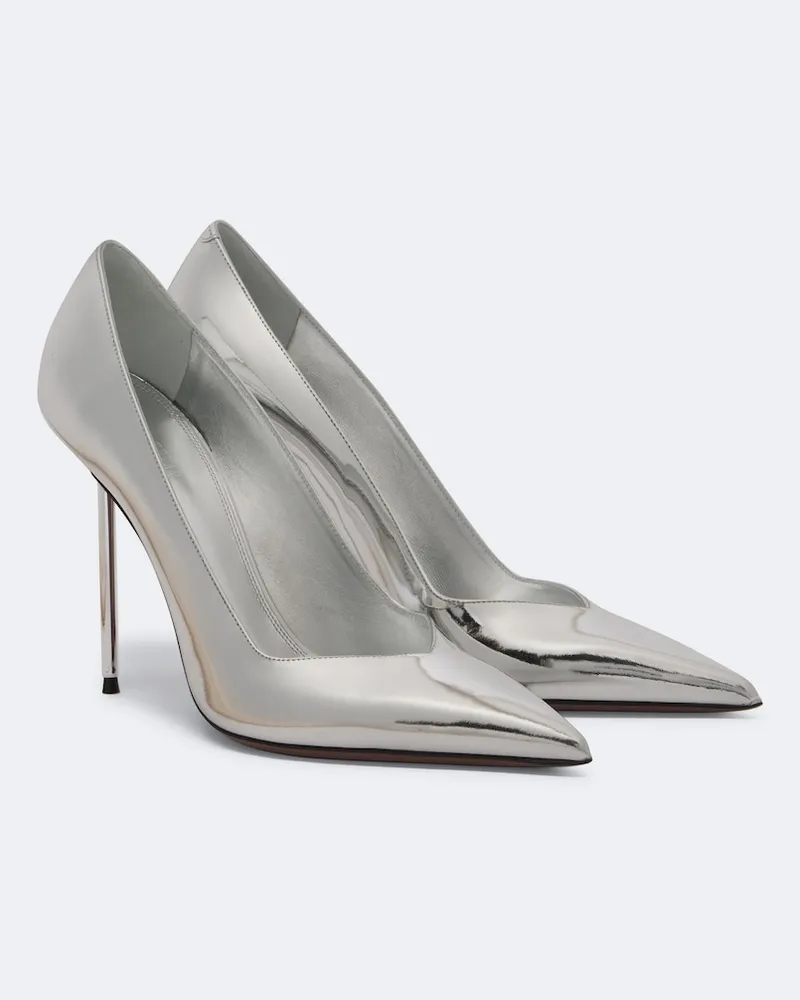 Paris Texas Metallic Pumps Lidia aus Leder Silber