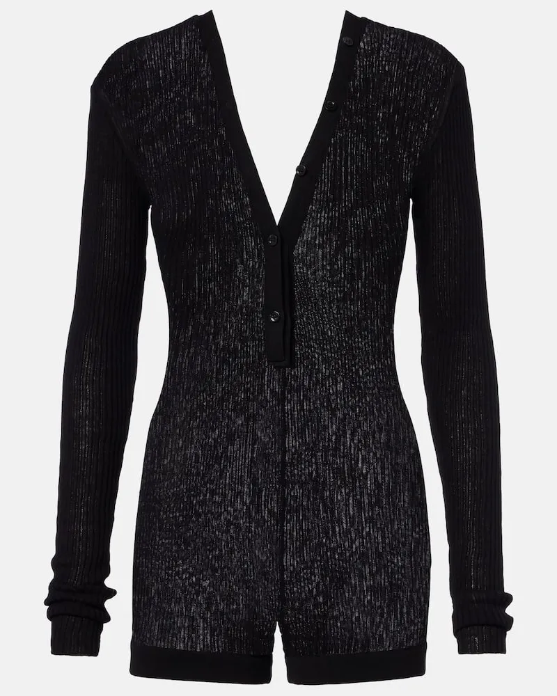 Thierry Mugler Playsuit aus Baumwolle Schwarz