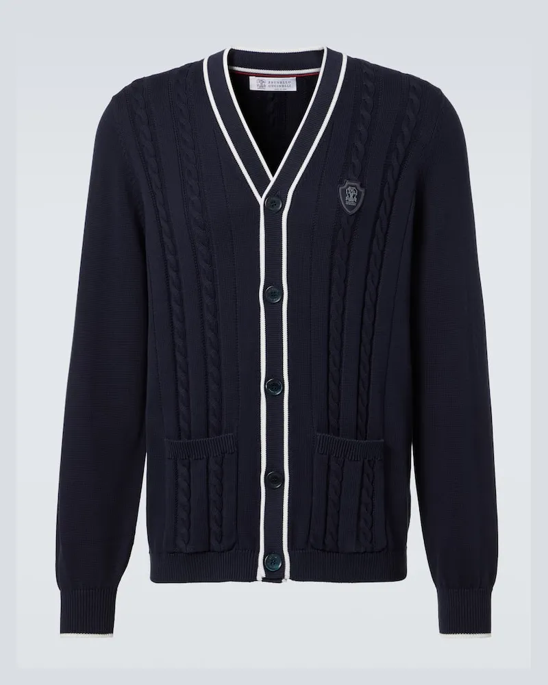 Brunello Cucinelli Cardigan aus Baumwolle Blau
