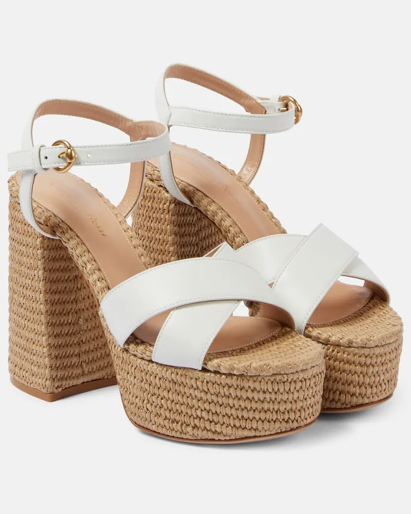 Gianvito Rossi Plateausandalen aus Leder Weiß