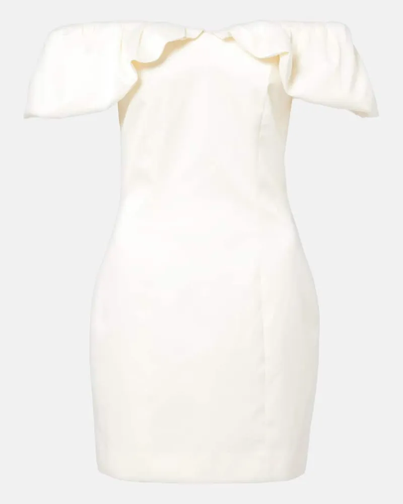 ROTATE Birger Christensen Off-Shoulder-Minikleid Weiß