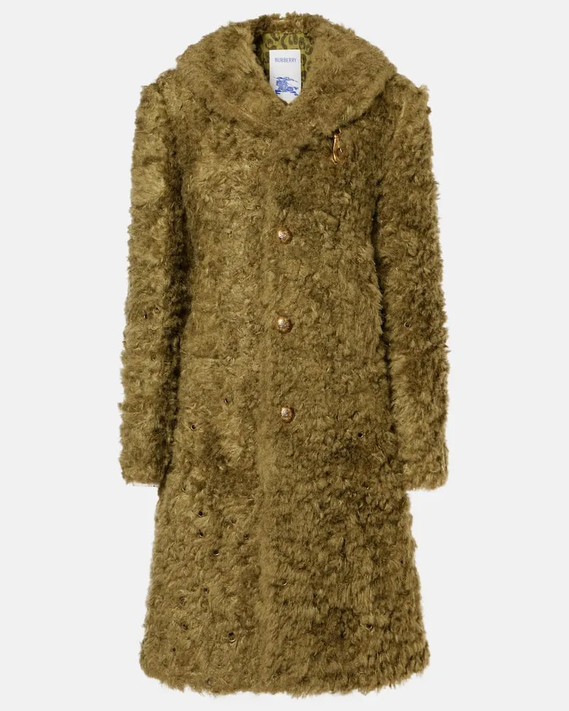 Burberry Mantel aus Faux Fur Beige