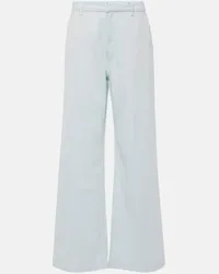 Vince Weite High-Rise-Hose aus Baumwoll-Twill Blau