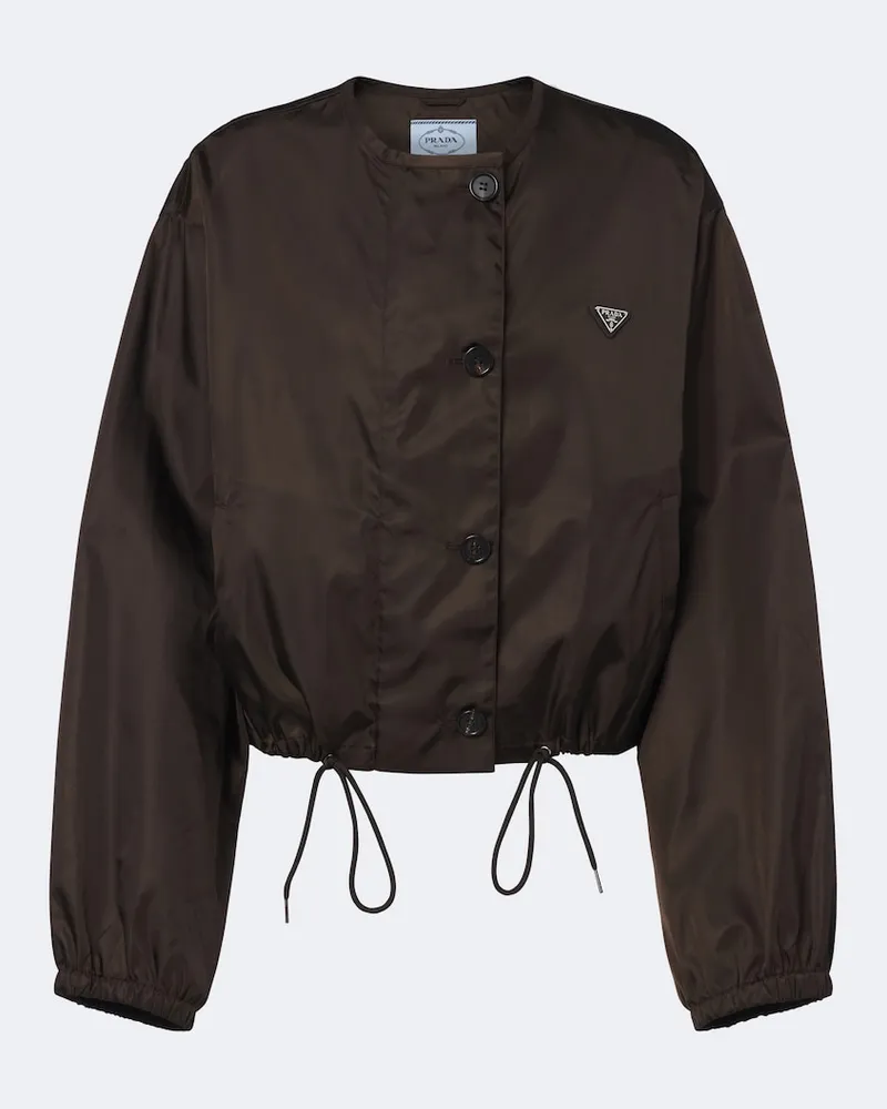 Prada Cropped-Jacke aus Re-Nylon Braun