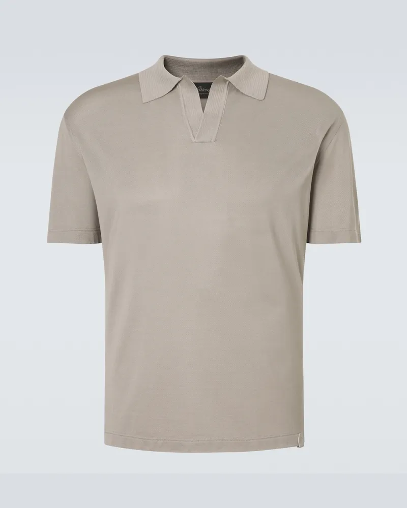 Brioni Polohemd aus Seide Beige
