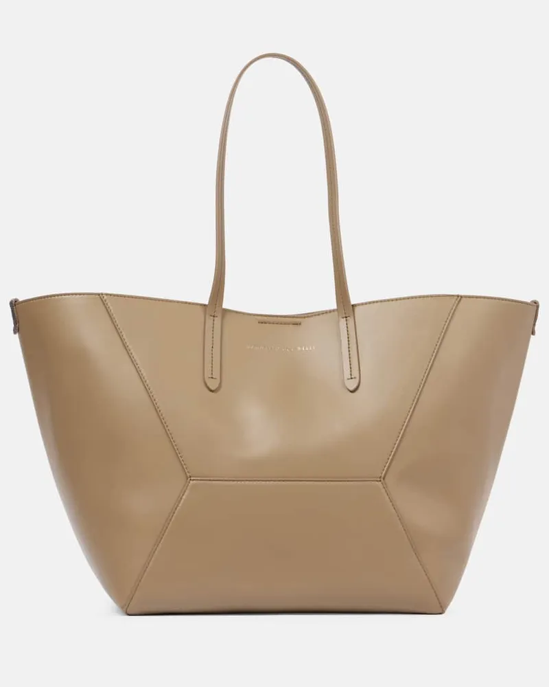 Brunello Cucinelli Tote Bag BC Duo Large aus Leder Grün