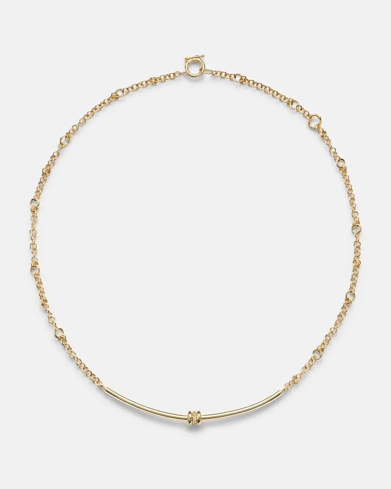 Spinelli Kilcollin Halskette Gravity Arc aus 18kt Gelbgold mit Diamanten Gold