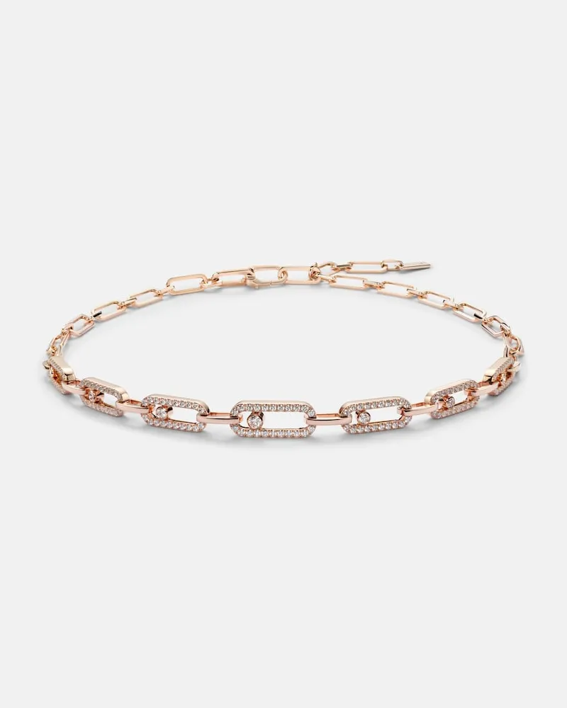 Messika Choker Move Link aus 18kt Roségold mit Diamanten Gold