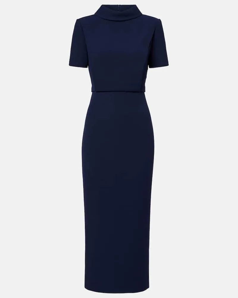 Roland Mouret Midikleid aus Cady Blau
