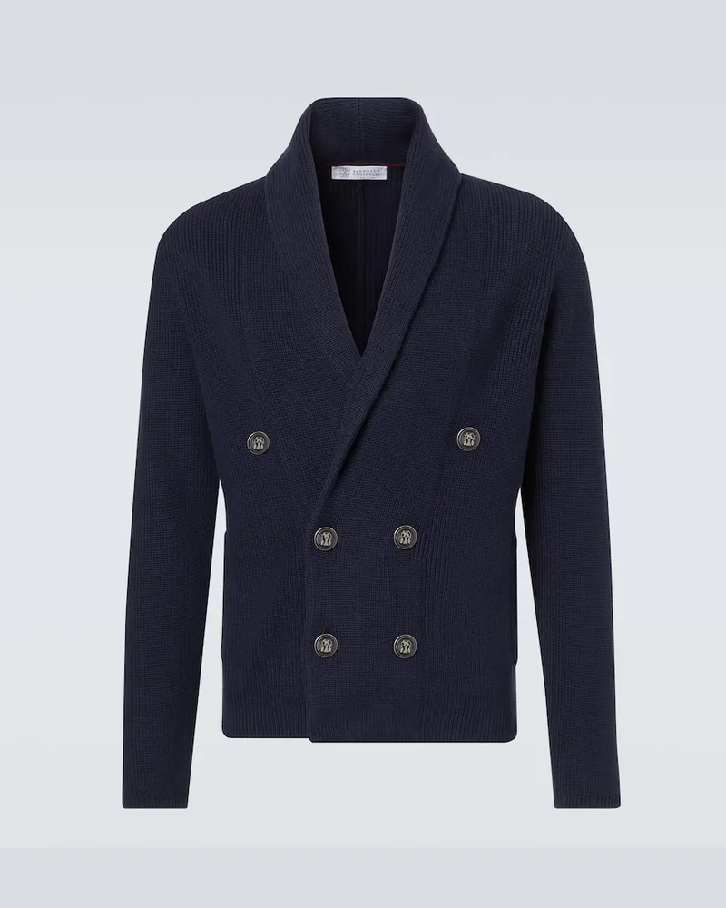 Brunello Cucinelli Cardigan aus Baumwolle Blau