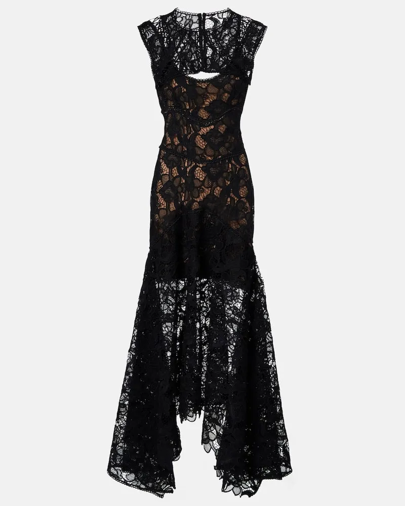 COSTARELLOS Robe Janica aus Seidenspitze Schwarz