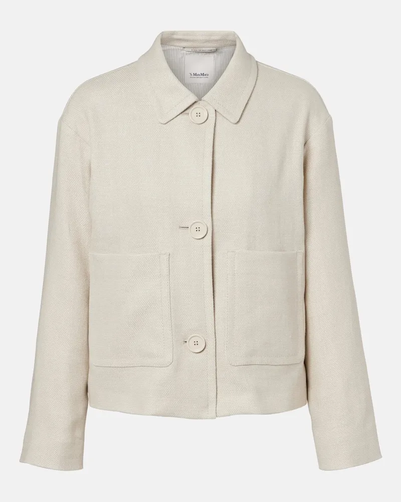 Max Mara Jacke Dattero aus einem Leinengemisch Beige