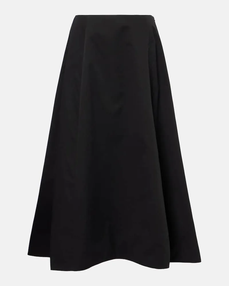 Balenciaga Midirock aus Baumwoll-Twill Schwarz