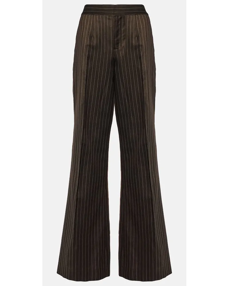 Jean Paul Gaultier Tattoo Weite Hose aus einem Wollgemisch Braun