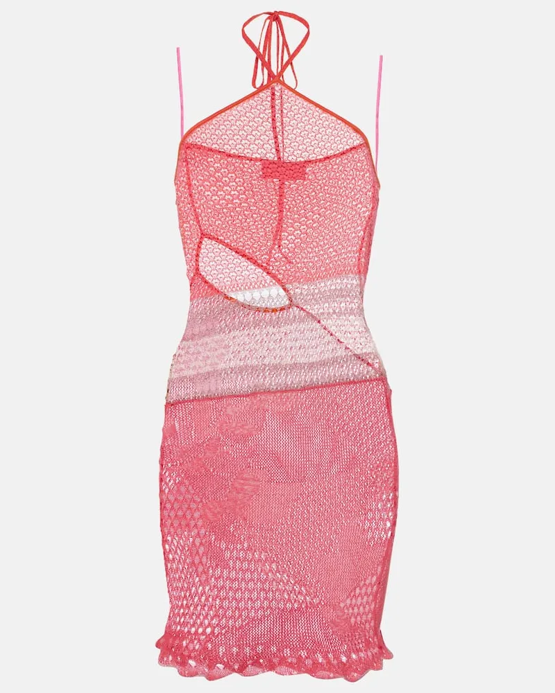 Roberta Einer Minikleid Natalie aus Häkelstrick Rosa