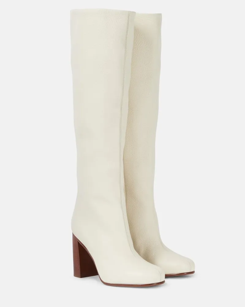 KHAITE Stiefel Willow aus Leder Weiß