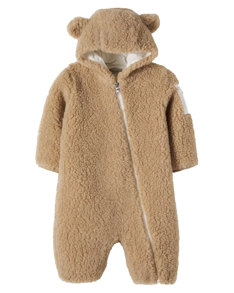Moncler Baby Schneeanzug aus Teddy Beige
